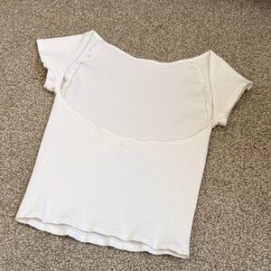 Aerie Women's White backless Ribbed Top